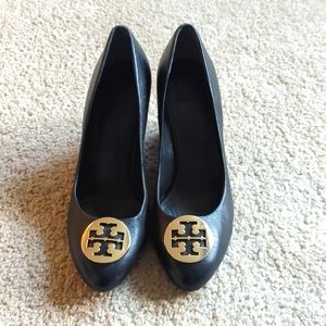 Black Tory Burch Wedges Shoes Size 8